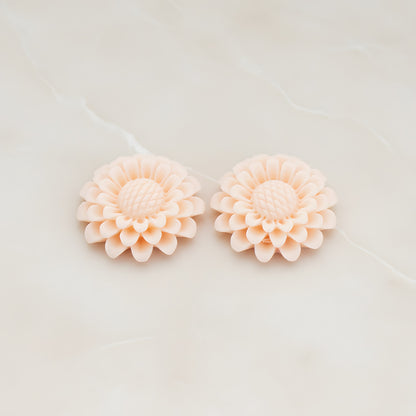 Large Sunflower Flat Back Cabochon, 2 Pc (CB.203)
