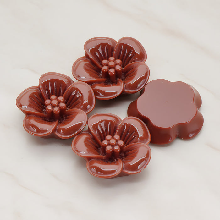 Pansy Flower Flat Back Cabochon, 2 Pc (CB.204)