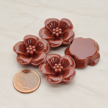 Pansy Flower Flat Back Cabochon, 2 Pc (CB.204)