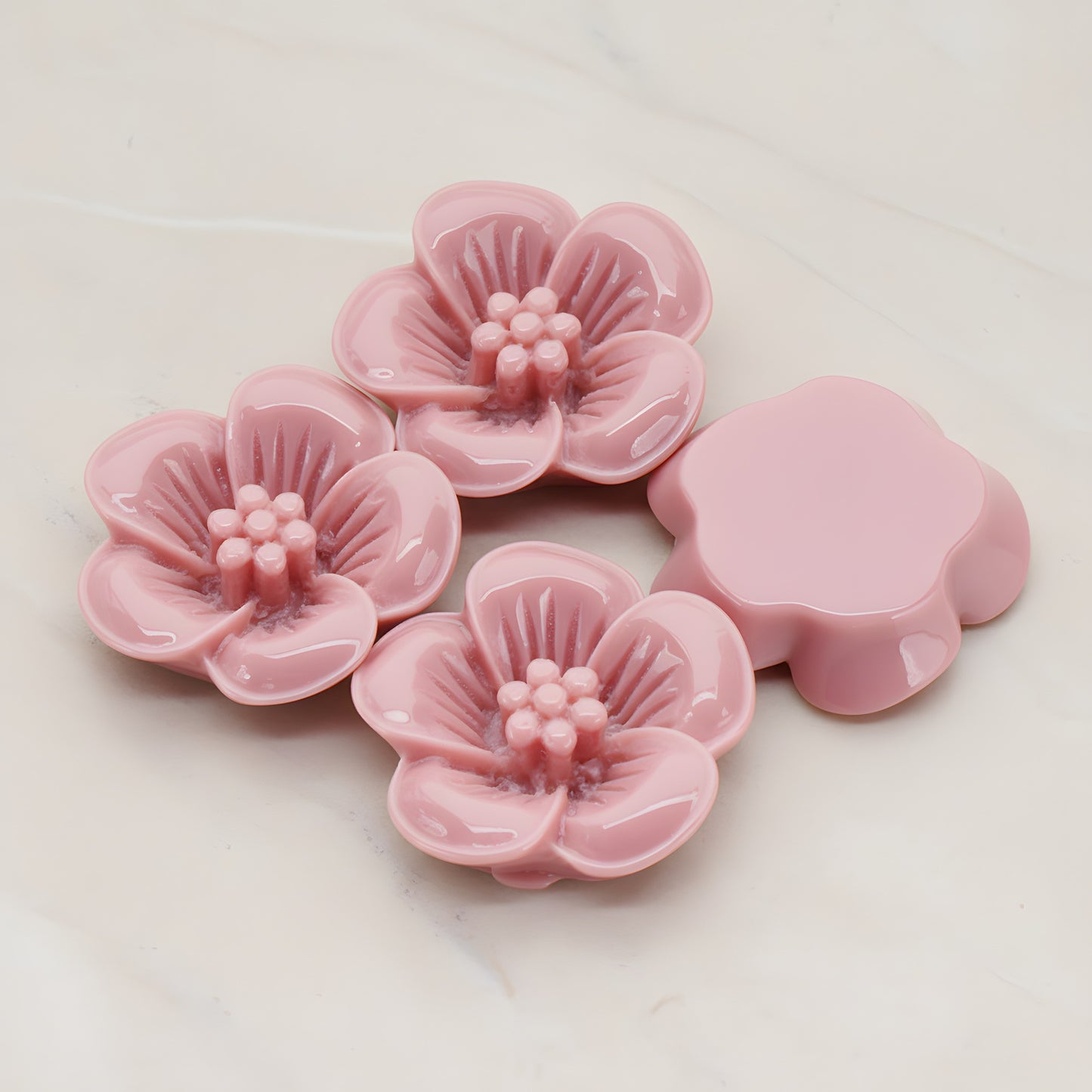 Pansy Flower Flat Back Cabochon, 2 Pc (CB.204)