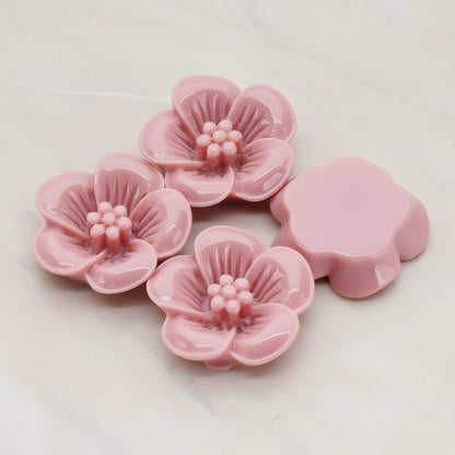 Pansy Flower Flat Back Cabochon, 2 Pc (CB.204)