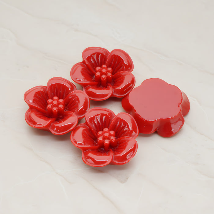 Pansy Flower Flat Back Cabochon, 2 Pc (CB.204)