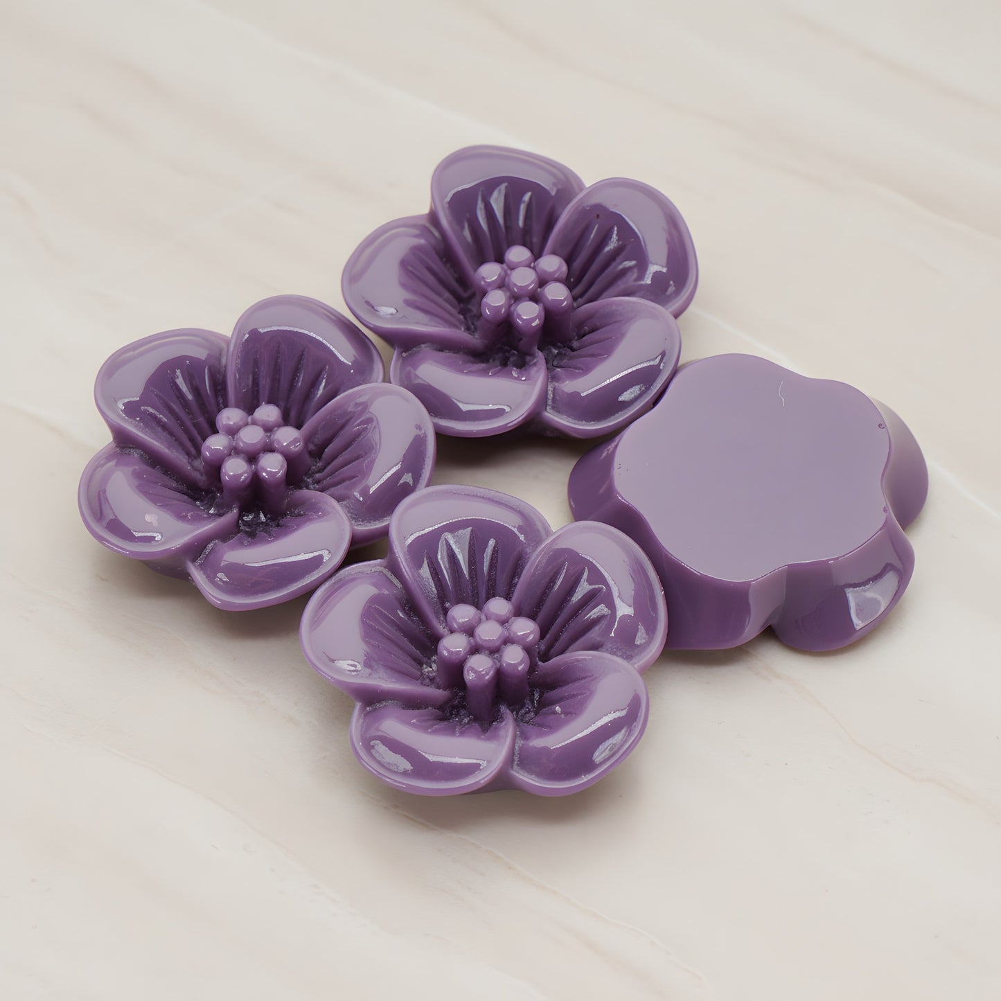 Pansy Flower Flat Back Cabochon, 2 Pc (CB.204)