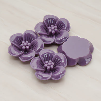 Pansy Flower Flat Back Cabochon, 2 Pc (CB.204)