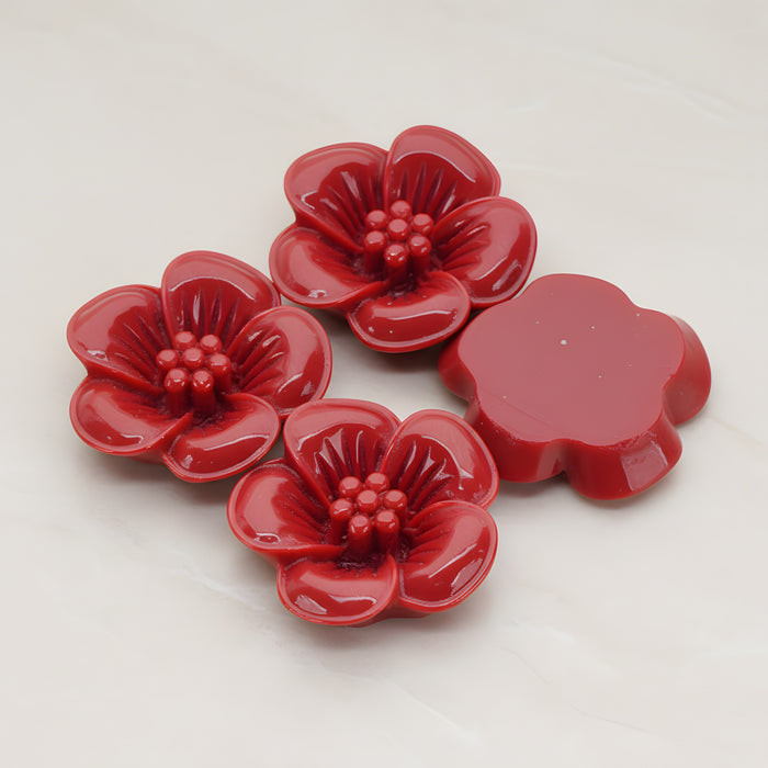 Pansy Flower Flat Back Cabochon, 2 Pc (CB.204)