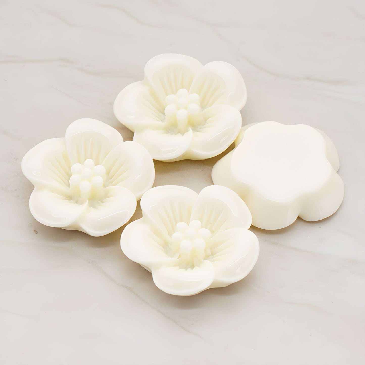 Pansy Flower Flat Back Cabochon, 2 Pc (CB.204)
