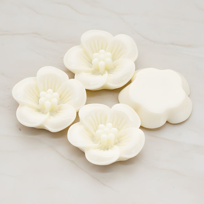 Pansy Flower Flat Back Cabochon, 2 Pc (CB.204)