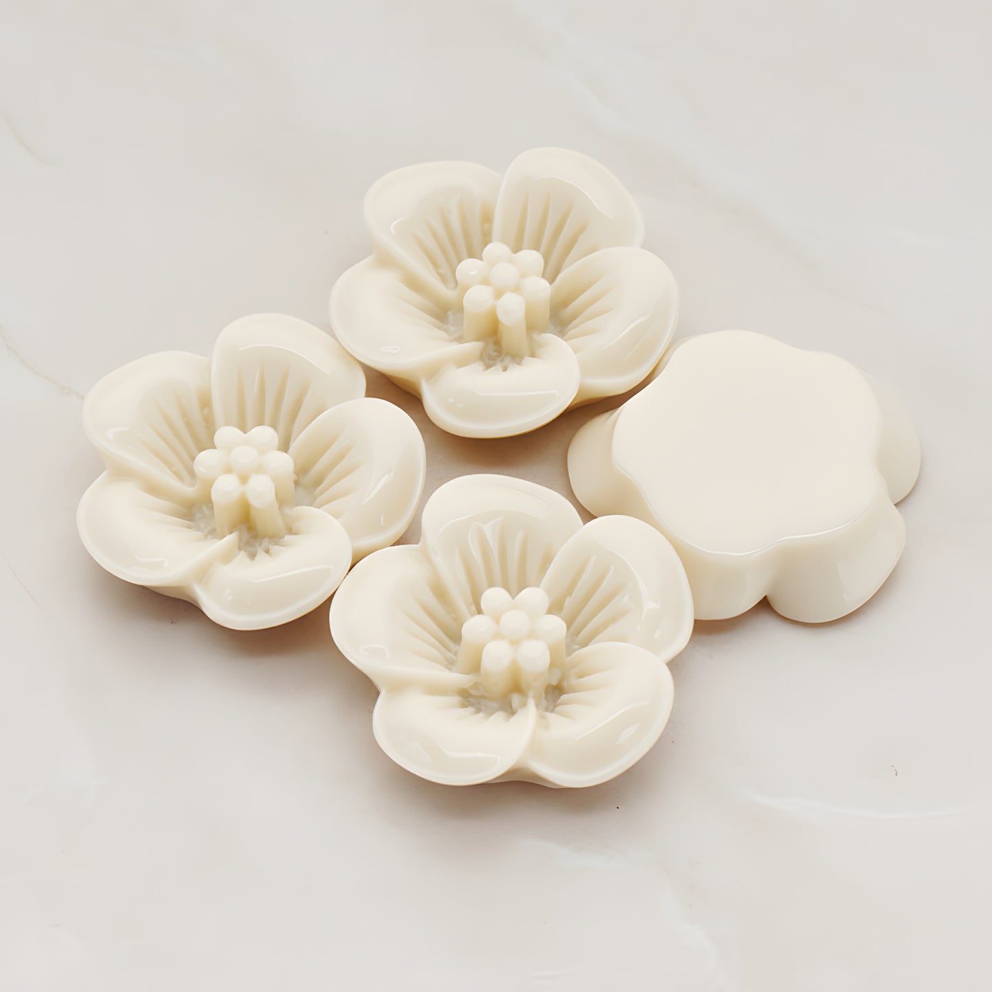 Pansy Flower Flat Back Cabochon, 2 Pc (CB.204)