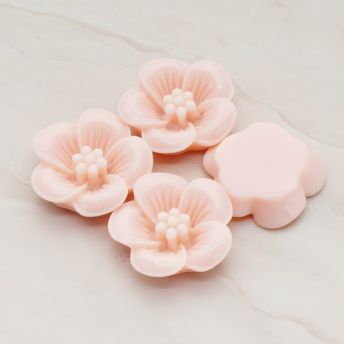Pansy Flower Flat Back Cabochon, 2 Pc (CB.204)