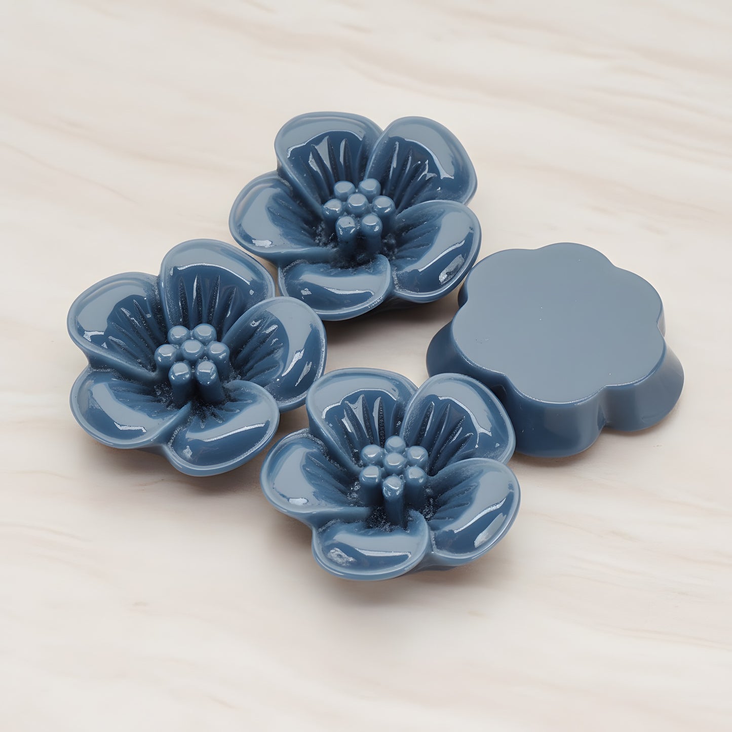 Pansy Flower Flat Back Cabochon, 2 Pc (CB.204)