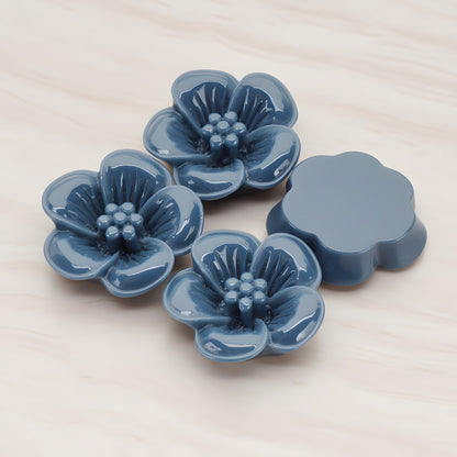 Pansy Flower Flat Back Cabochon, 2 Pc (CB.204)