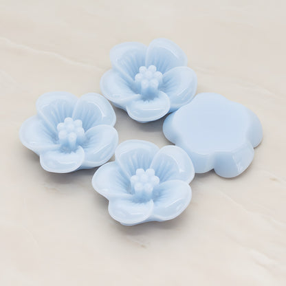 Pansy Flower Flat Back Cabochon, 2 Pc (CB.204)
