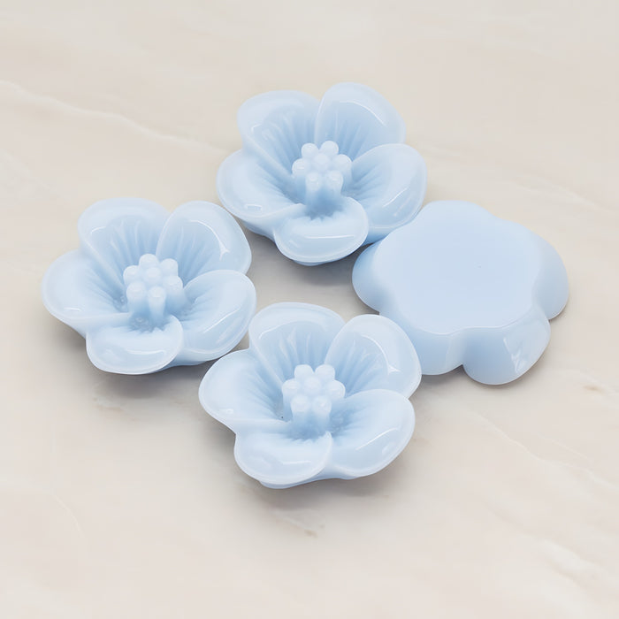 Pansy Flower Flat Back Cabochon, 2 Pc (CB.204)