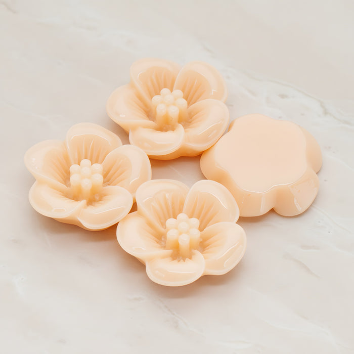 Pansy Flower Flat Back Cabochon, 2 Pc (CB.204)