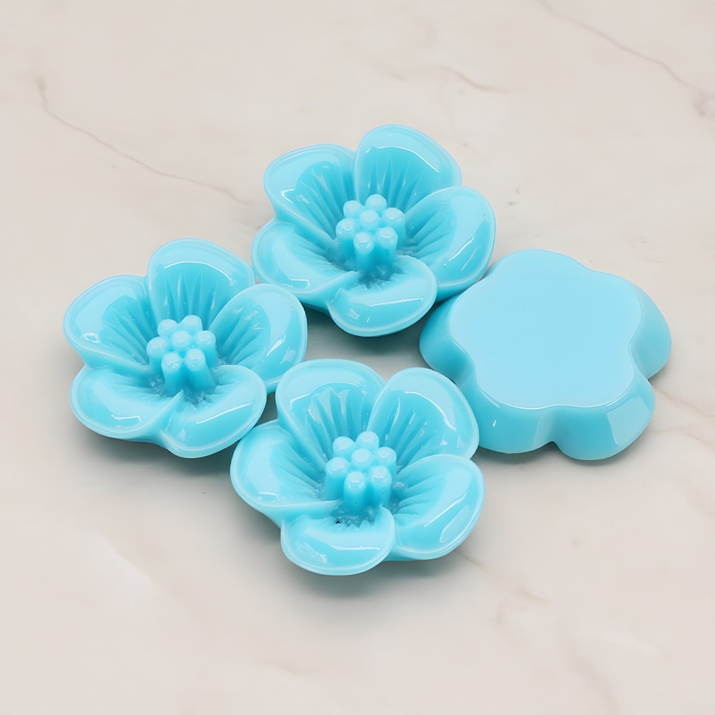 Pansy Flower Flat Back Cabochon, 2 Pc (CB.204)