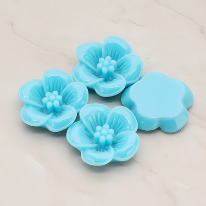 Pansy Flower Flat Back Cabochon, 2 Pc (CB.204)
