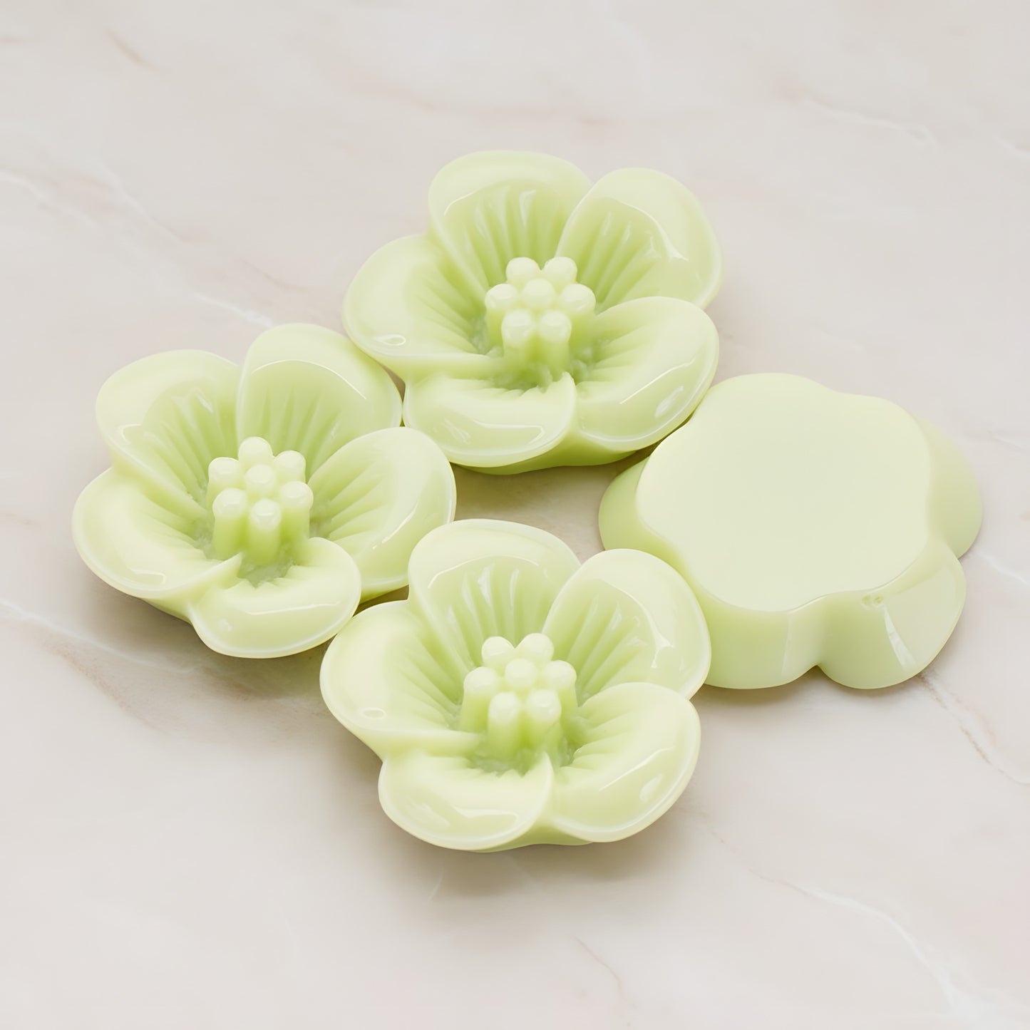 Pansy Flower Flat Back Cabochon, 2 Pc (CB.204)