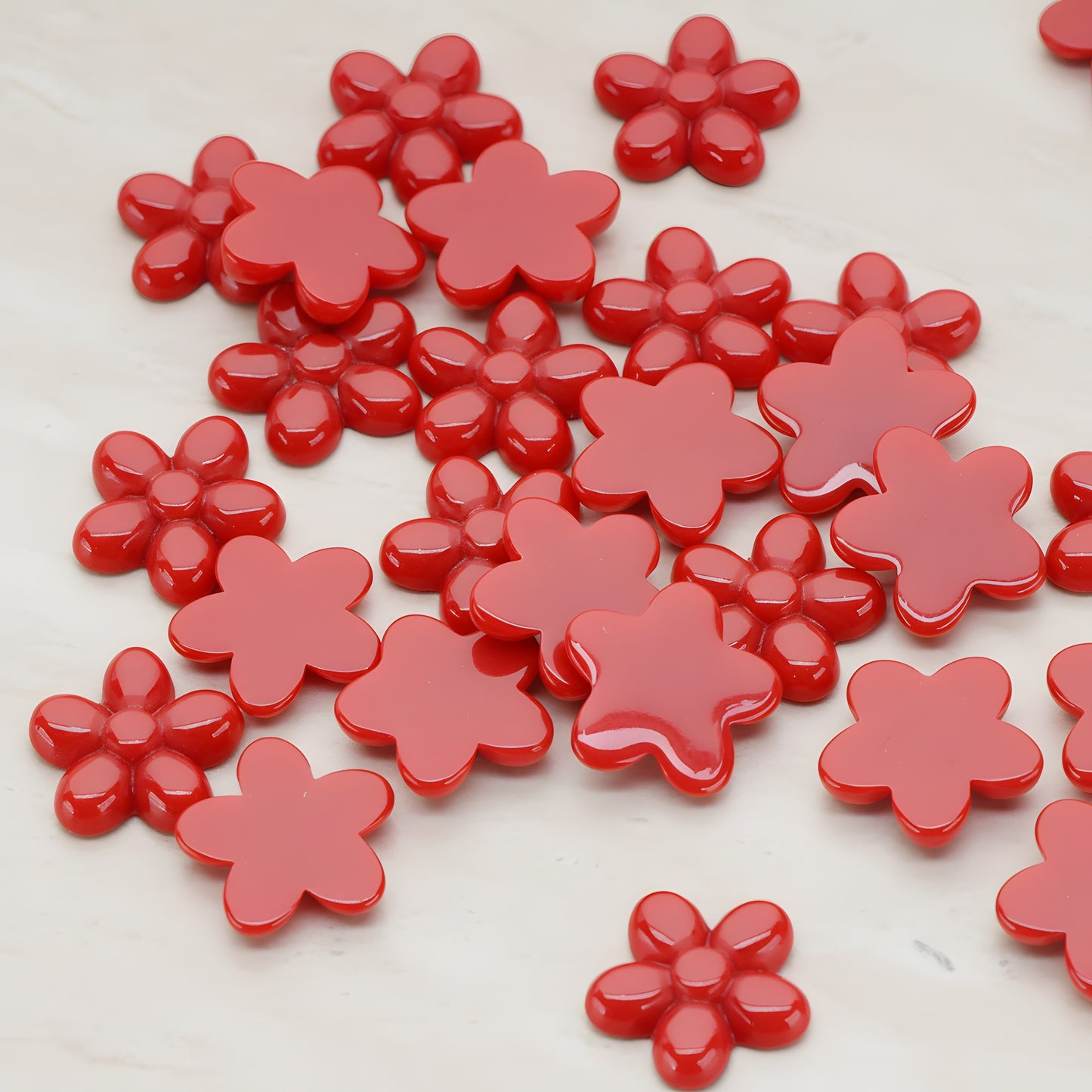 Bubble Flower Flat Back Cabochon, 4 Pc (CB.206)