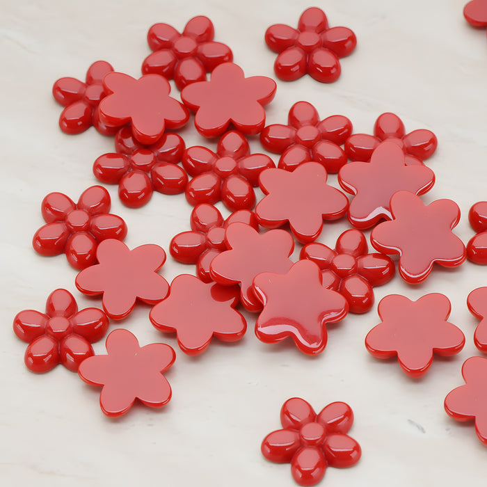 Bubble Flower Flat Back Cabochon, 4 Pc (CB.206)