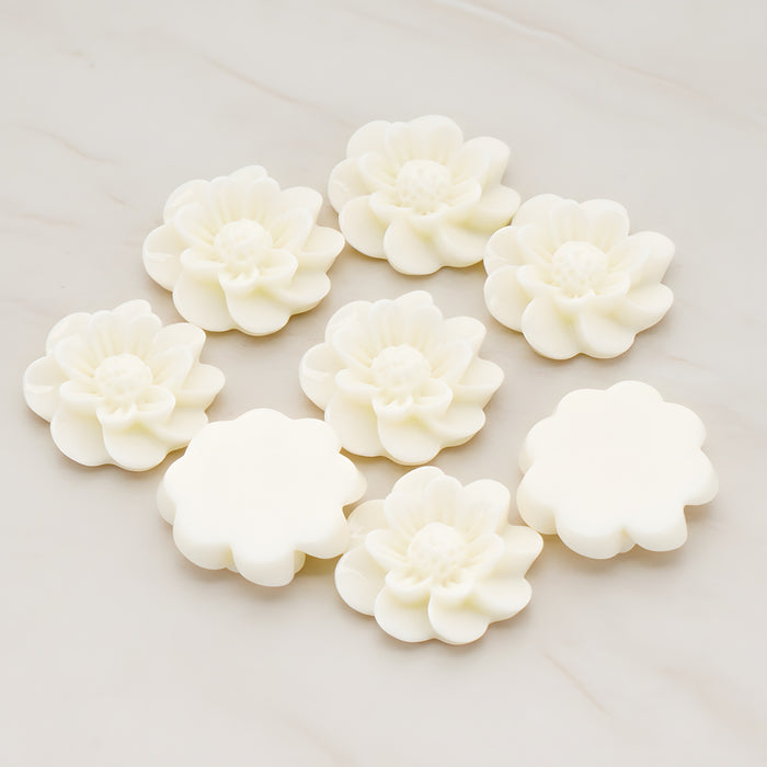 Dandelion Flower Flat Back Cabochon, 4 Pc (CB.213)