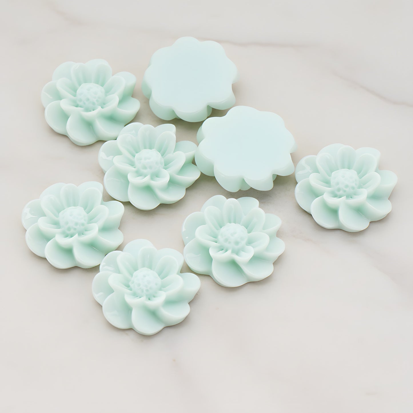 Dandelion Flower Flat Back Cabochon, 4 Pc (CB.213)