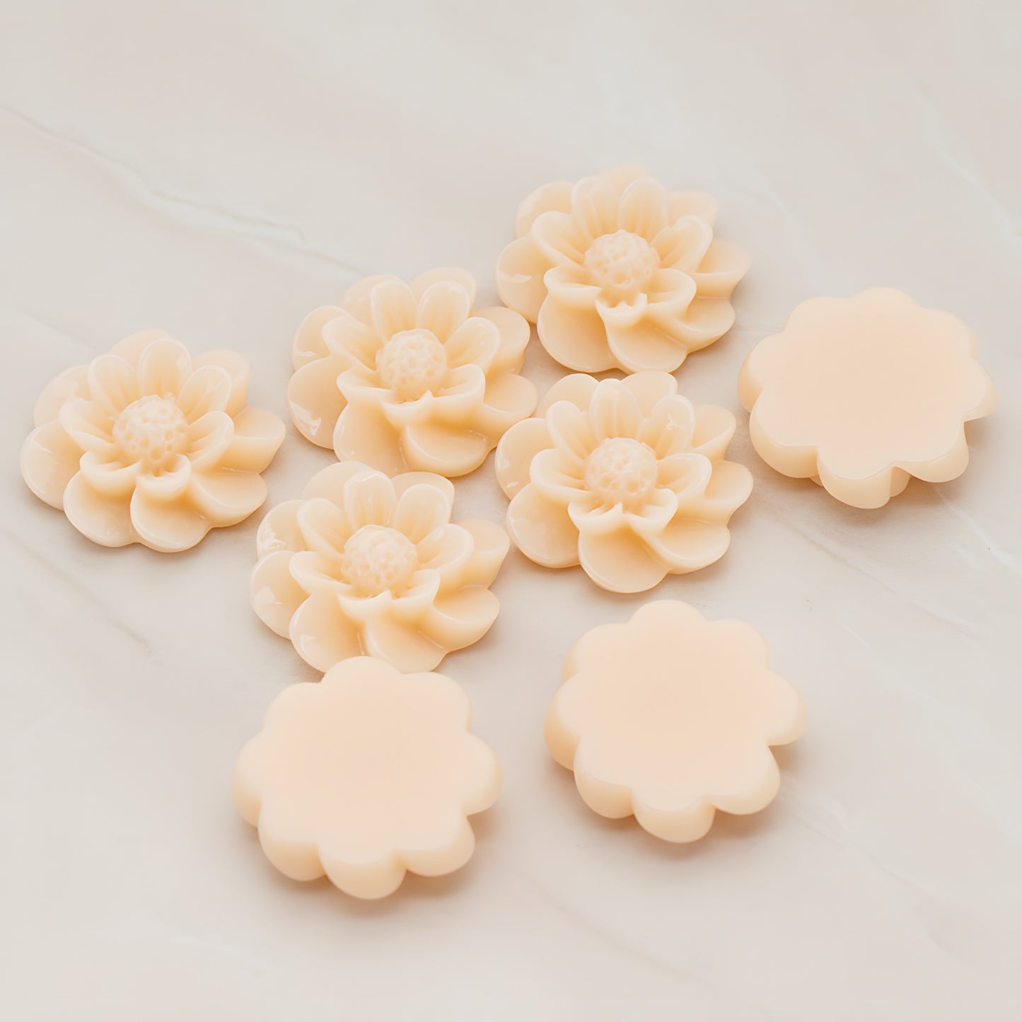 Dandelion Flower Flat Back Cabochon, 4 Pc (CB.213)