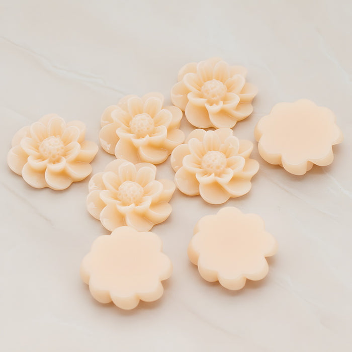 Dandelion Flower Flat Back Cabochon, 4 Pc (CB.213)
