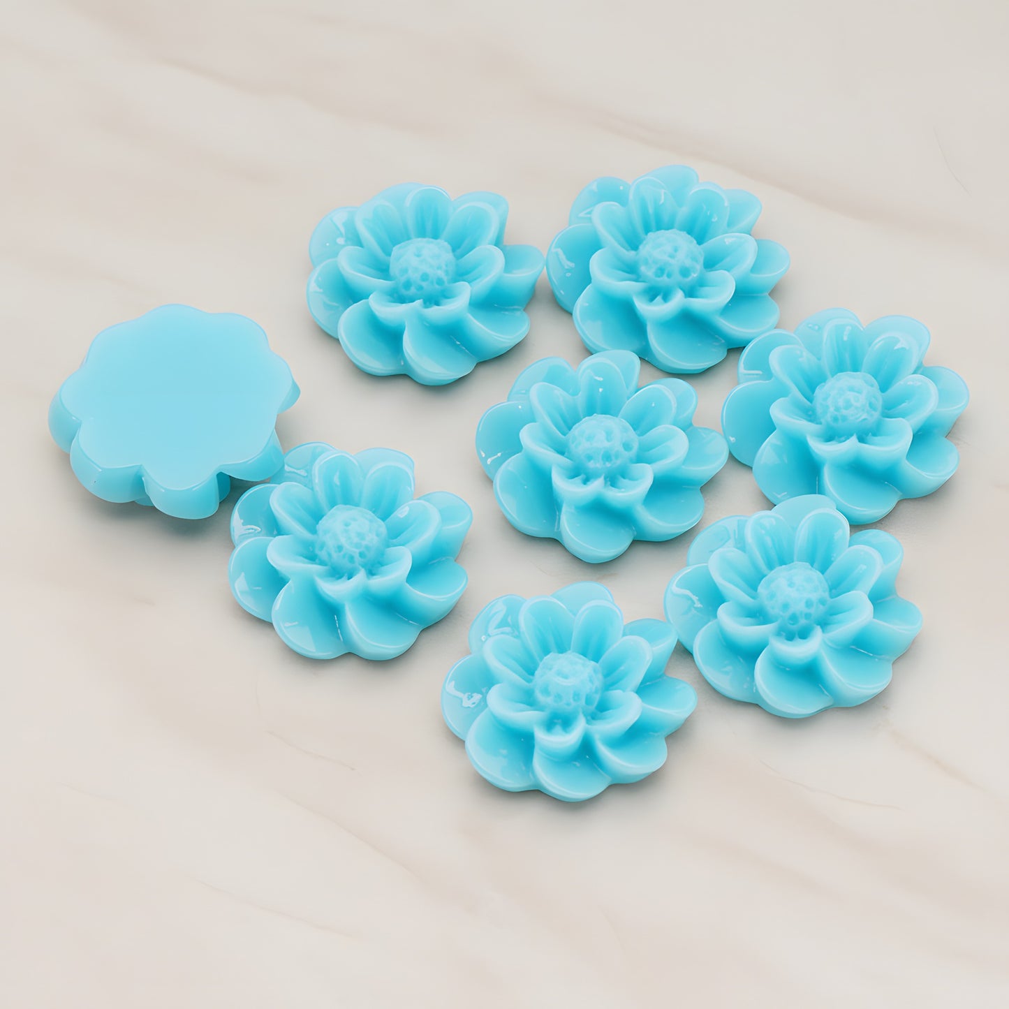 Dandelion Flower Flat Back Cabochon, 4 Pc (CB.213)