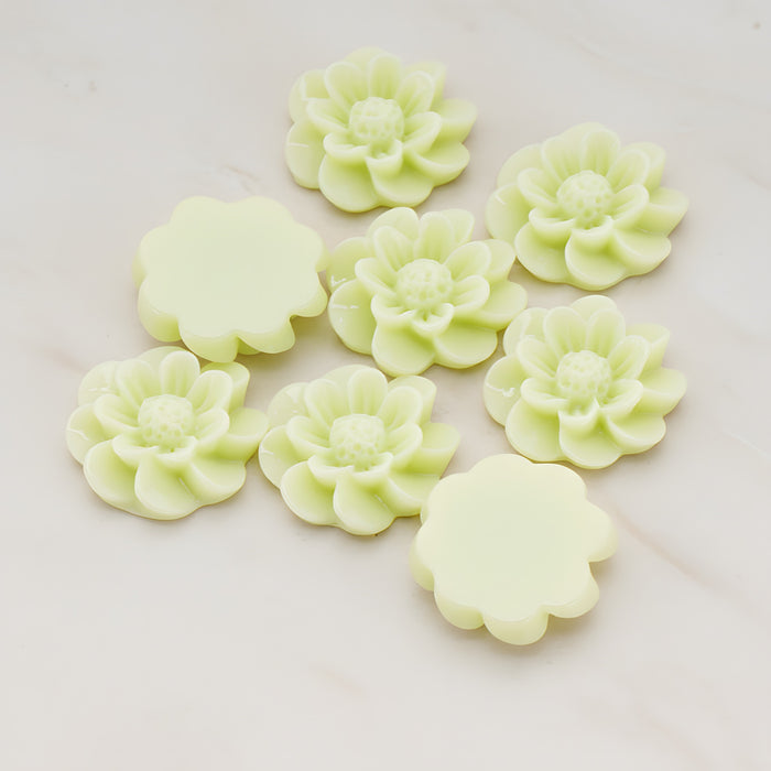 Dandelion Flower Flat Back Cabochon, 4 Pc (CB.213)