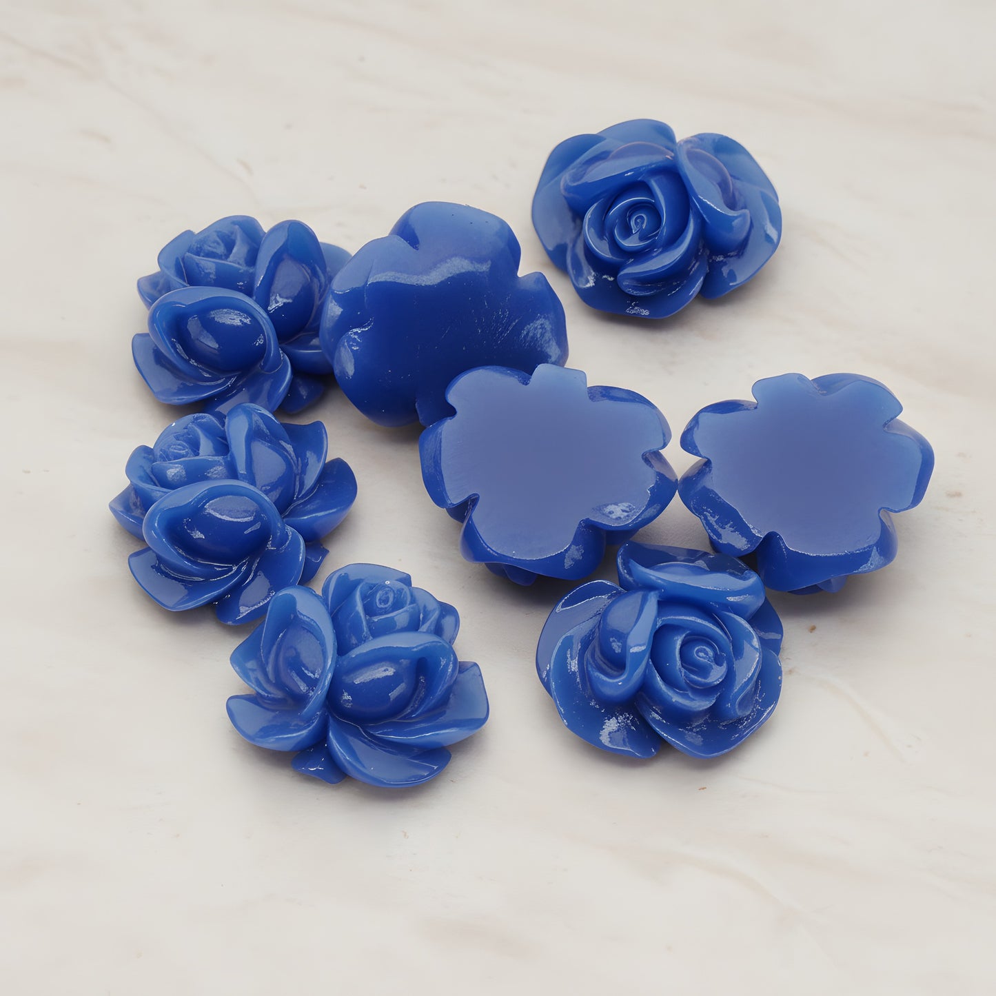 Full Bloom Rose Flower Flat Back Cabochon, 4 Pc (CB.214-01)