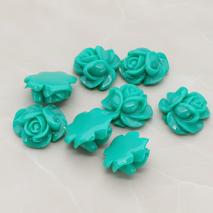Full Bloom Rose Flower Flat Back Cabochon, 4 Pc (CB.214-01)