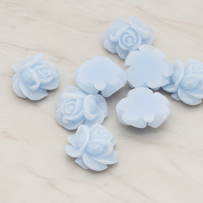 Full Bloom Rose Flower Flat Back Cabochon, 4 Pc (CB.214-01)