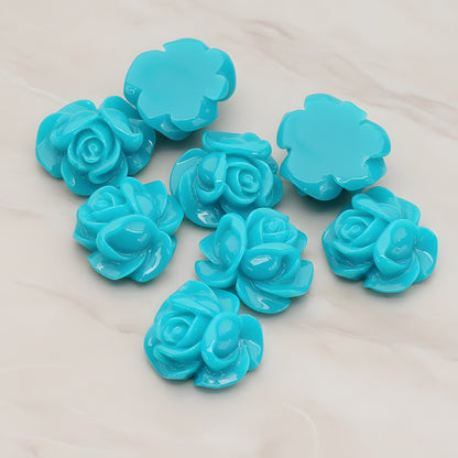 Full Bloom Rose Flower Flat Back Cabochon, 4 Pc (CB.214-01)