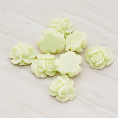 Full Bloom Rose Flower Flat Back Cabochon, 4 Pc (CB.214-01)