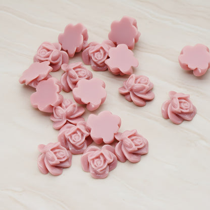 Full Bloom Rose Flower Flat Back Cabochon, 6 Pc (CB.214-02)