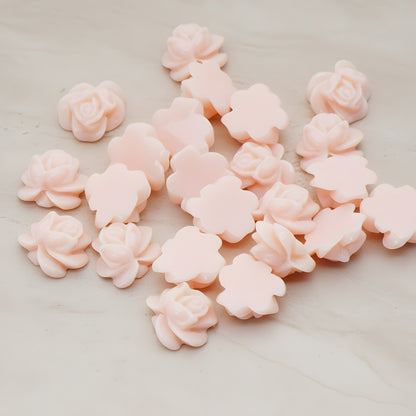 Full Bloom Rose Flower Flat Back Cabochon, 6 Pc (CB.214-02)
