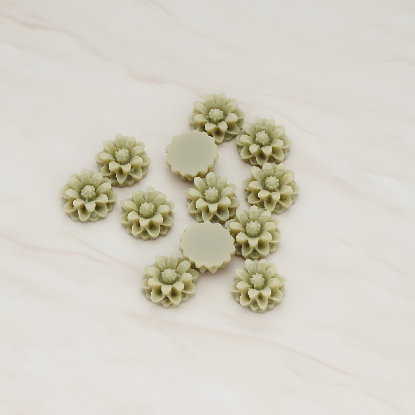Dandelion Flower Flat Back Cabochon, 6 Pc (CB.501)