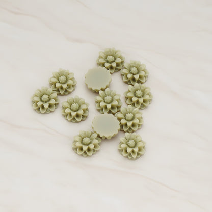 Dandelion Flower Flat Back Cabochon, 6 Pc (CB.501)