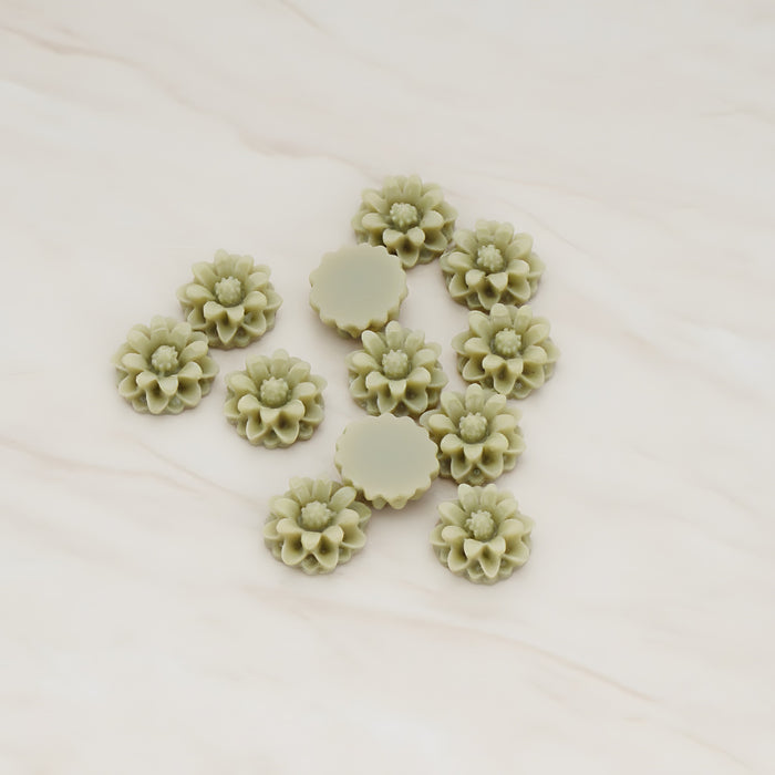 Dandelion Flower Flat Back Cabochon, 6 Pc (CB.501)