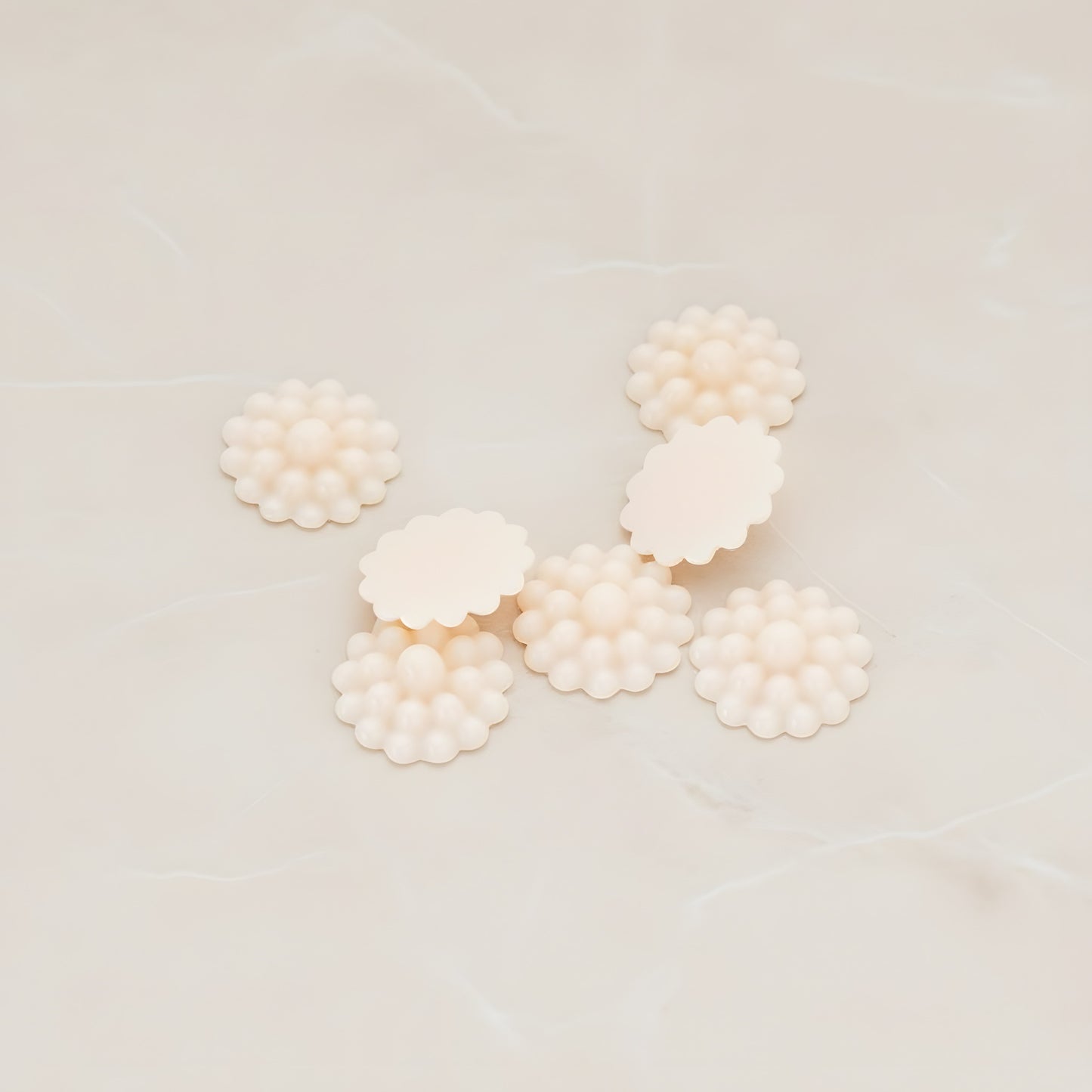 Bubble Flower Flat Back Cabochon, 6 Pc (CB.502)