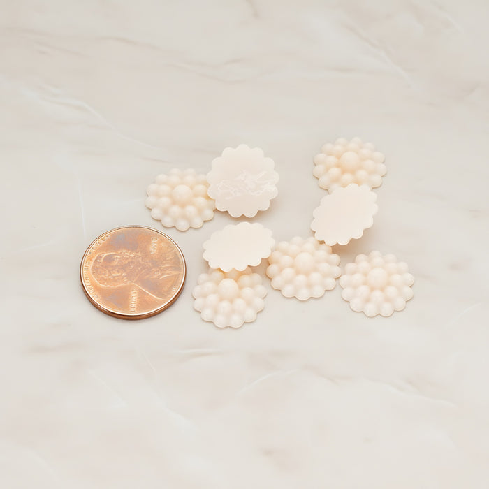 Bubble Flower Flat Back Cabochon, 6 Pc (CB.502)