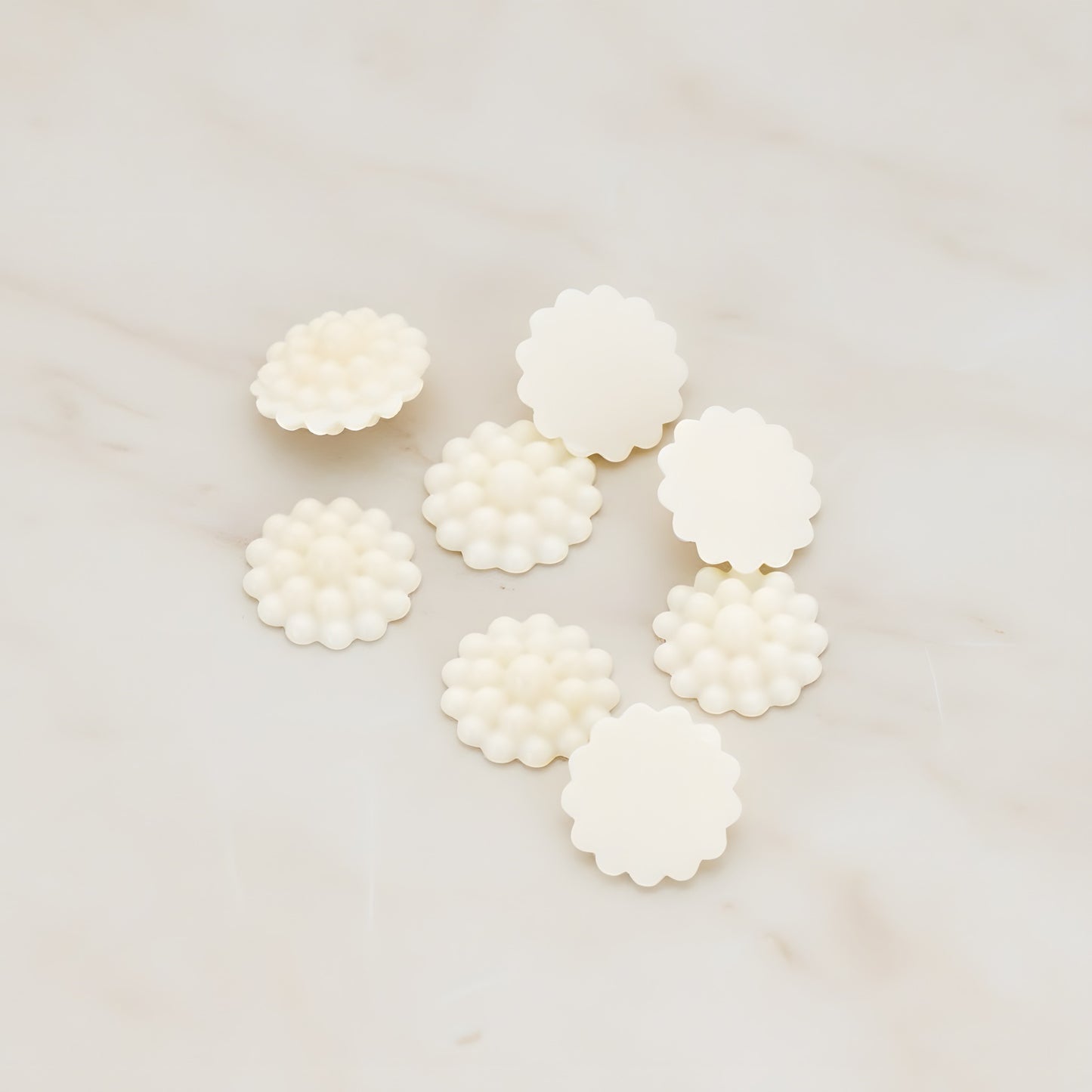 Bubble Flower Flat Back Cabochon, 6 Pc (CB.502)