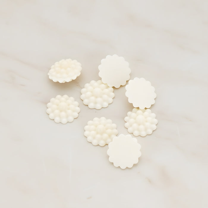 Bubble Flower Flat Back Cabochon, 6 Pc (CB.502)