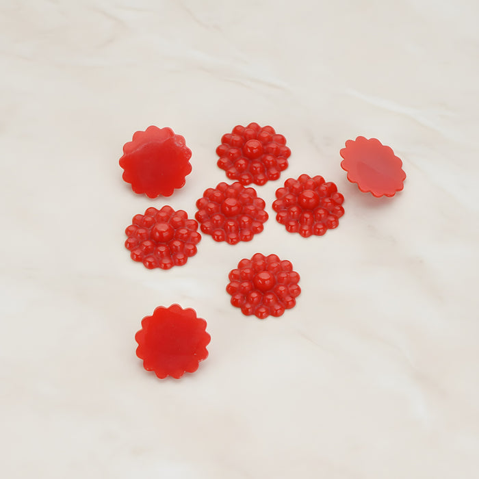 Bubble Flower Flat Back Cabochon, 6 Pc (CB.502)
