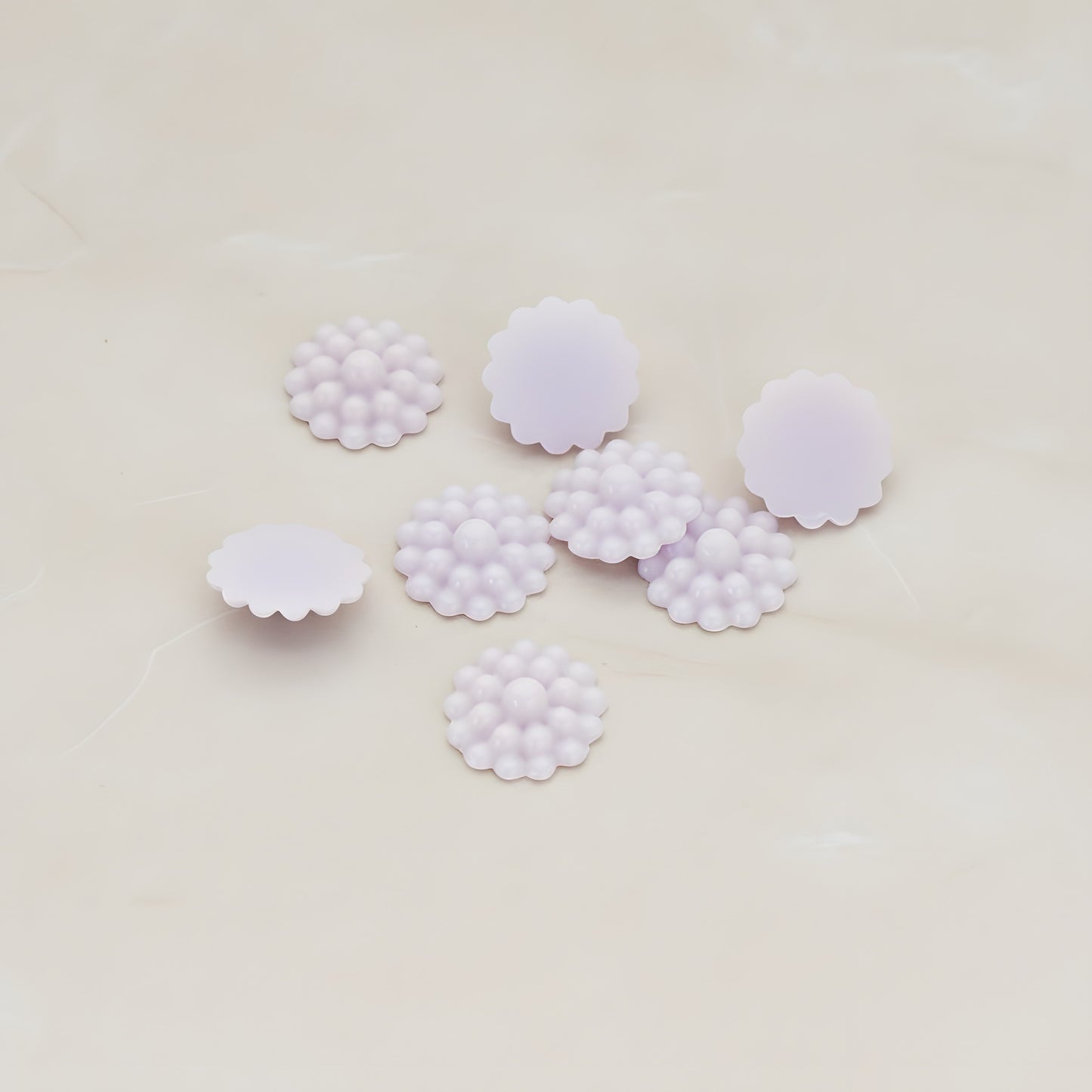 Bubble Flower Flat Back Cabochon, 6 Pc (CB.502)
