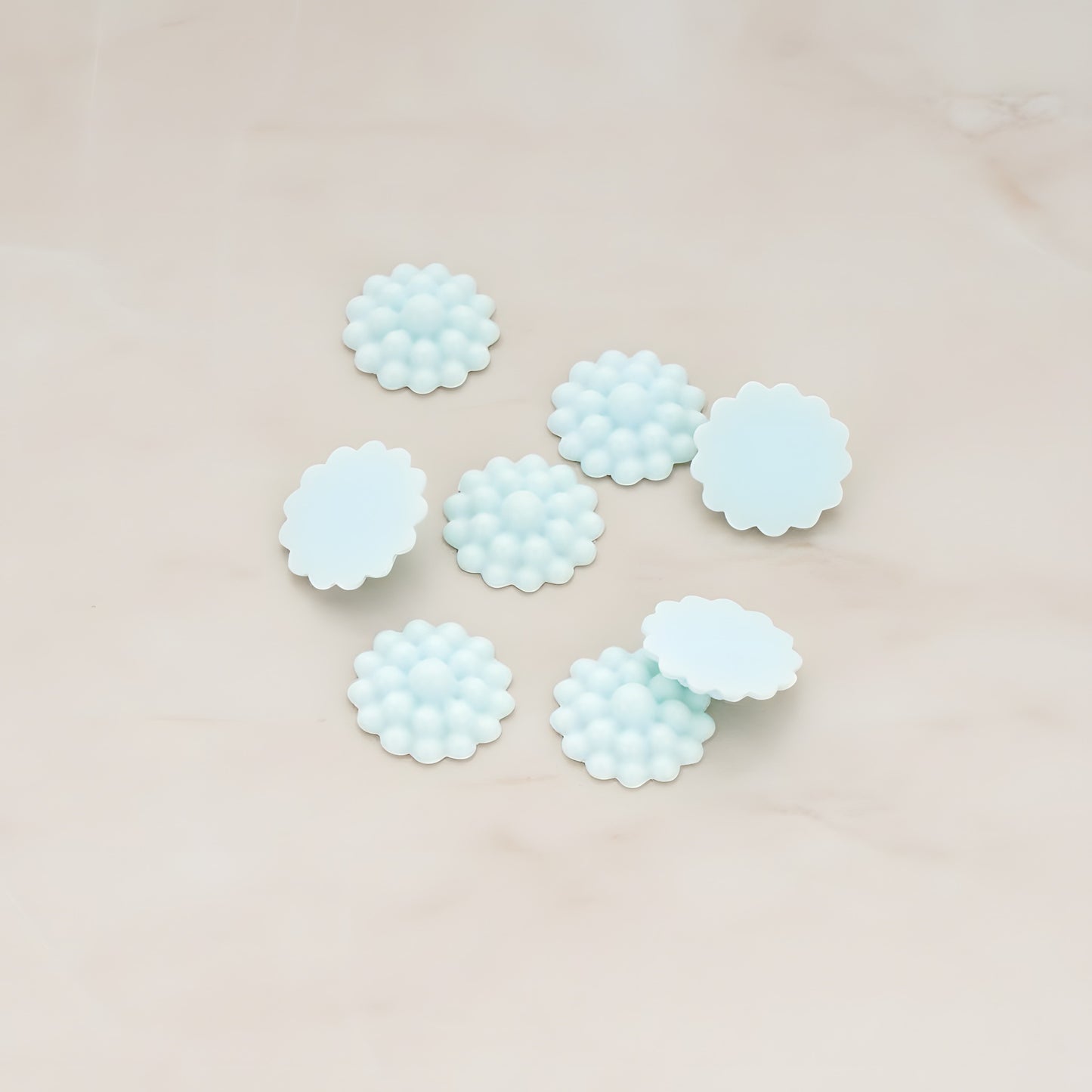 Bubble Flower Flat Back Cabochon, 6 Pc (CB.502)