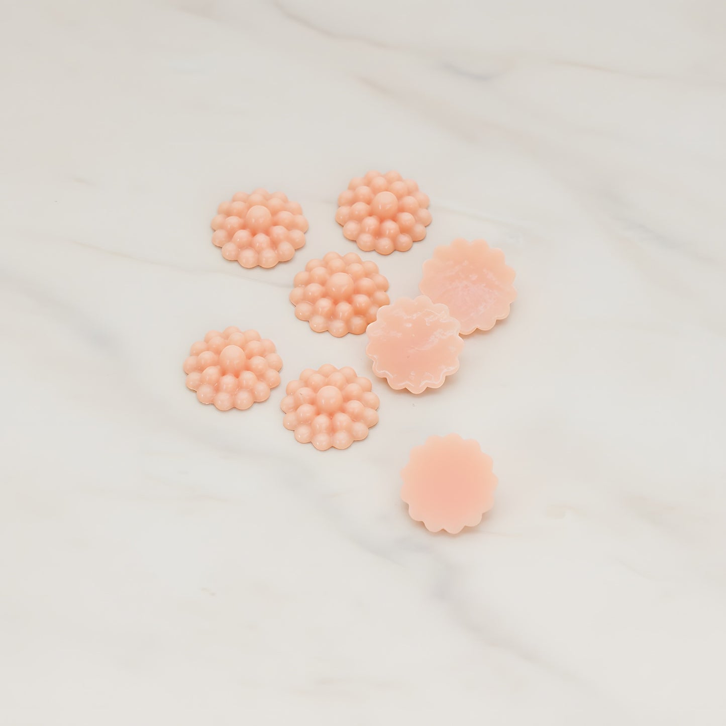 Bubble Flower Flat Back Cabochon, 6 Pc (CB.502)