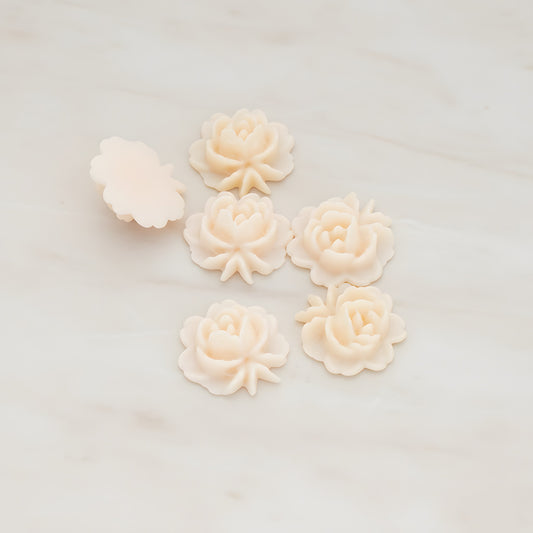 Rose Flower Flat Back Cabochon, 6 Pc (CB.503)