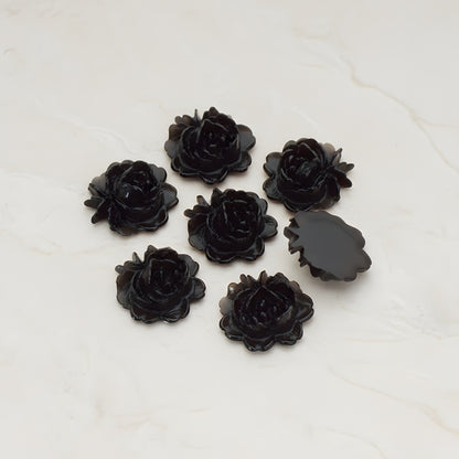 Rose Flower Flat Back Cabochon, 6 Pc (CB.503)