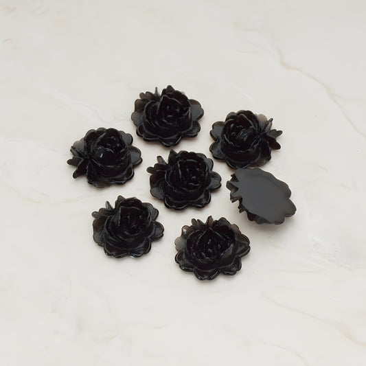 Rose Flower Flat Back Cabochon, 6 Pc (CB.503)